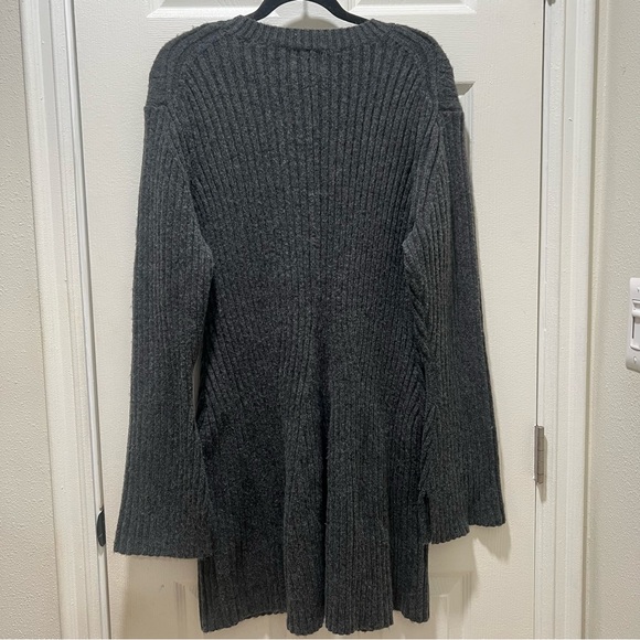 H&M Charcoal Gray Ribbed Knit Sweater Dress | SIZE XL EUC - Picture 4 of 12